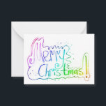 Merry Christmas greeting pastel handlettering Card<br><div class="desc">Merry Christmas handlettering pastel pencils drawing note card. Creative artistic Christmas greeting note card. Greeting handdrawing artisan note card. Artsy Merry Christmas words handwritten design. Xmas hand drawing typography greeting phrase note card.</div>