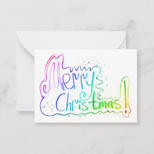Merry Christmas greeting pastel handlettering Card