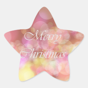 Merry Christmas. Greeting. Star Sticker