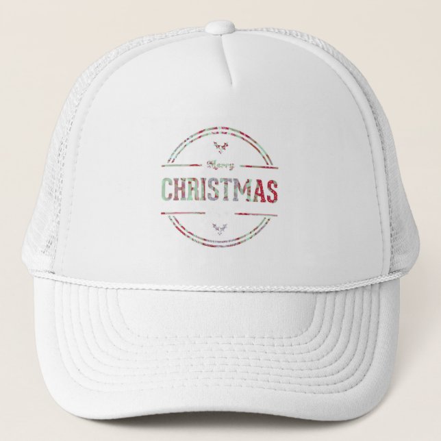 Merry Christmas Greeting Trucker Hat (Front)