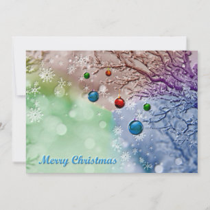 Merry Christmas Greeting Winter Scene Holiday Card
