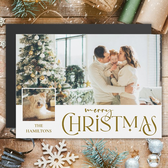 Merry Christmas Greeting with Photo Insert Gold (Creator Uploaded)