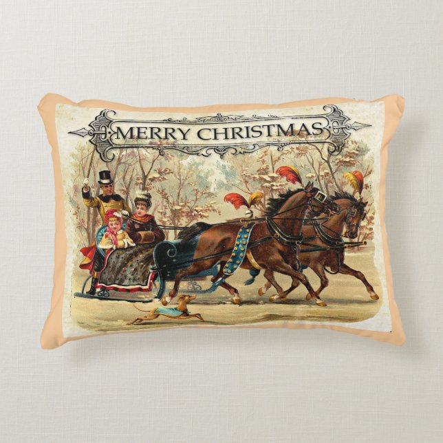 Merry Christmas Greetings Decorative Cushion (Front)