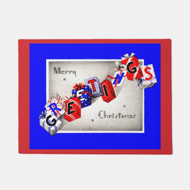 Merry Christmas Greetings Doormat (Front)