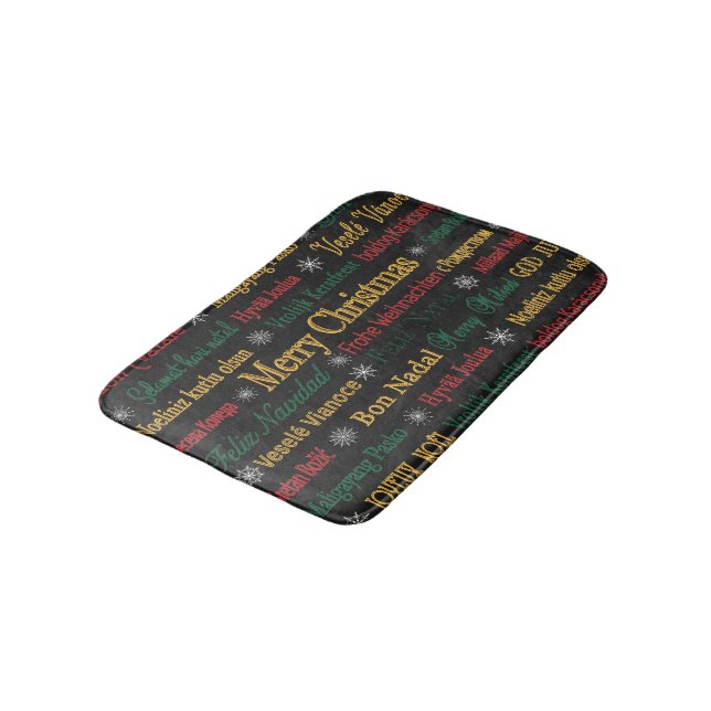 Merry Christmas Greetings in Different Language |  Bath Mat (Angled)
