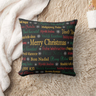 Merry Christmas Greetings in Different Language    Cushion