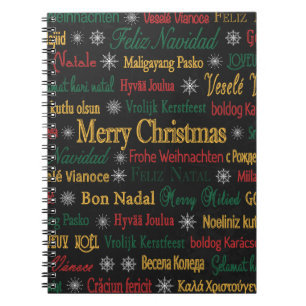 Merry Christmas Greetings in Different Language Notebook