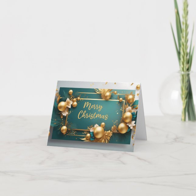Merry Christmas Greetings Note Card (Front)