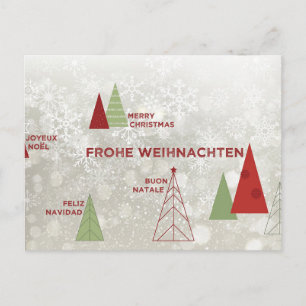 Merry Christmas Greetings Retro Holiday Postcard