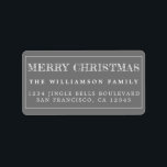 Merry Christmas Grey White Return Address Label<br><div class="desc">Add some extra cheer to your holiday cards and invitations with our festive Merry Christmas return address labels. This stylish Christmas design features 'Merry Christmas' in white handwritten modern typography on a grey background. Simply add your name and address. Exclusively designed for you by Happy Dolphin Studio. If you need...</div>