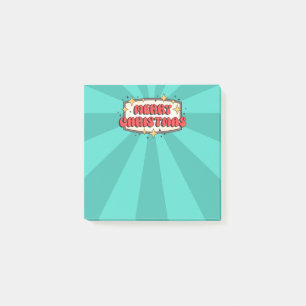 Merry Christmas groovy retro cartoon text Post-it Notes