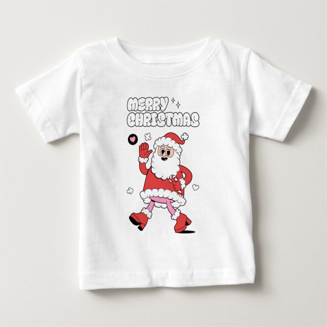 Merry Christmas - Groovy Santa Strut Baby T-Shirt (Front)