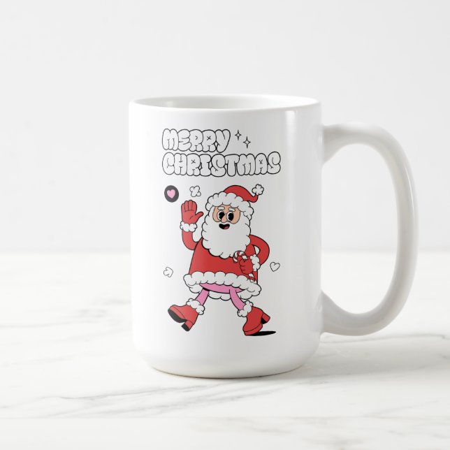 Merry Christmas - Groovy Santa Strut Coffee Mug (Right)