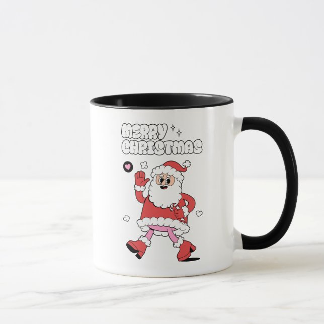 Merry Christmas - Groovy Santa Strut Mug (Right)