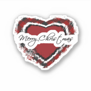 Merry Christmas grunge hearts