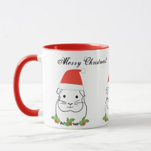 Merry Christmas Guinea Pig in a Santa Hat Mug