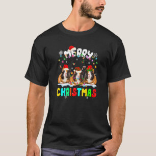 Merry Christmas Guinea pig Santa Hat Xmas Light P T-Shirt
