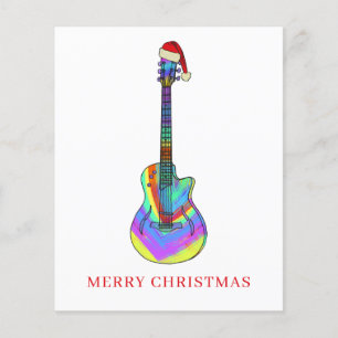 Merry Christmas guitar colourful budget Flyer