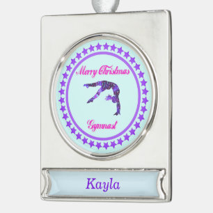 Merry Christmas Gymnast Custom Banner Ornament