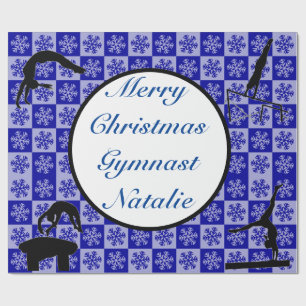 Merry Christmas Gymnast Custom Name Wrapping Paper