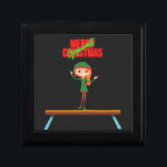 Merry Christmas Gymnast Elf Gift Box<br><div class="desc">Merry Christmas Gymnast Elf on Balance Beam</div>