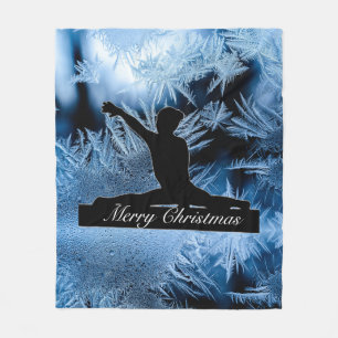Merry Christmas Gymnast Frozen Fleece Blanket