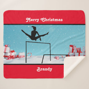 Merry Christmas Gymnastics Sherpa Blanket