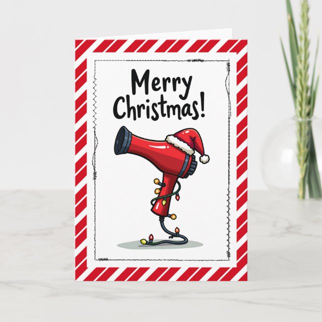 Merry Christmas Hair Dresser Stylist Card (Front)
