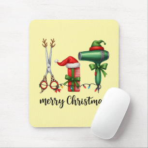 Merry Christmas Hairdresser Festive Stylist Xmas Mouse Pad