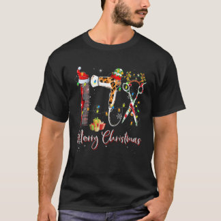 Merry Christmas Hairstylist Hairdresser Barber Xma T-Shirt