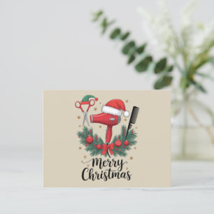 Merry Christmas Hairstylist Hairdresser Xmas Hair  Holiday Postcard