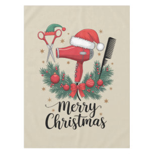 Merry Christmas Hairstylist Hairdresser Xmas Hair  Tablecloth