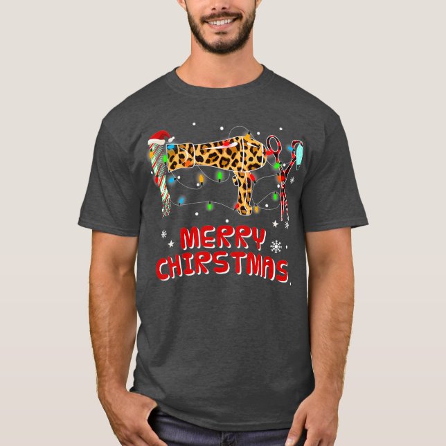 Merry Christmas Hairstylist Tool Hairdresser T-Shirt (Front)
