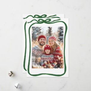 Merry Christmas Hand-Drawn CUSTOM PHOTO Holiday Card