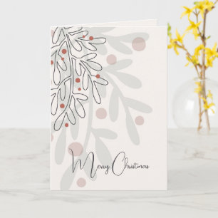Merry Christmas hand drawn mistletoe  Card