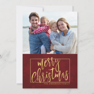 Merry Christmas Hand-Lettered Flat Photo Card