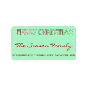 Merry Christmas Hand Lettered Script Label