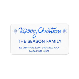 Merry Christmas Hand Lettered Script Label