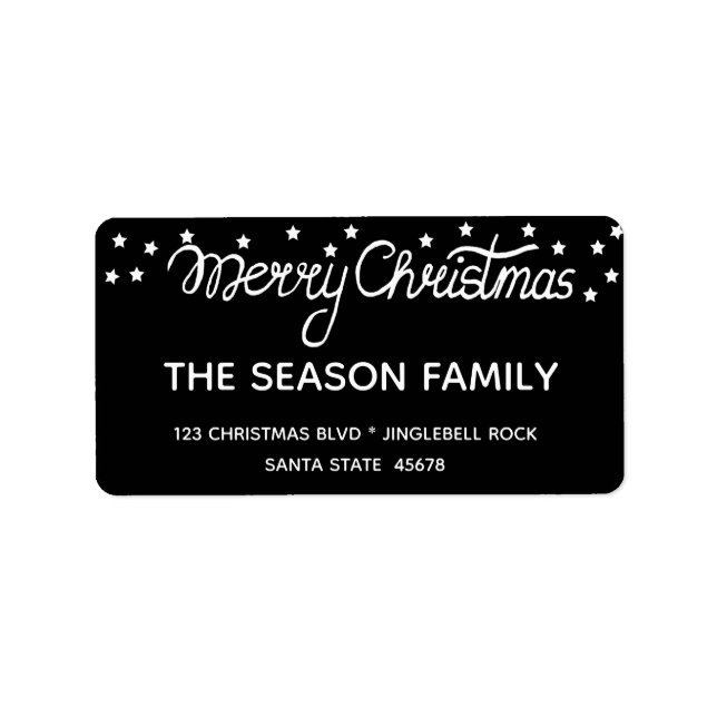 Merry Christmas Hand Lettered Script Label (Front)