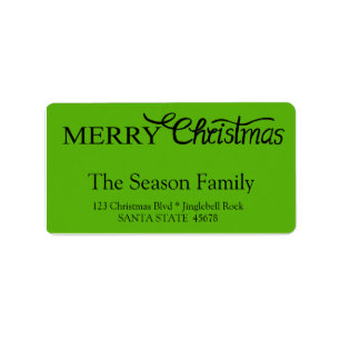 Merry Christmas Hand Lettered Script Label