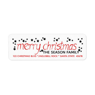 Merry Christmas Hand Lettered Script Label Return Address Label