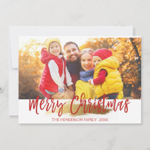 Merry Christmas Hand Lettered Script Photo Card