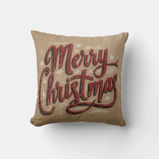 Merry Christmas Hand Lettering Cushion