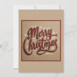 Merry Christmas Hand Lettering Invitation