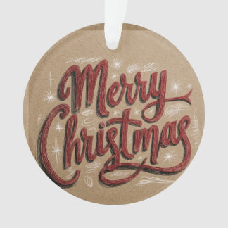 Merry Christmas Hand Lettering Ornament
