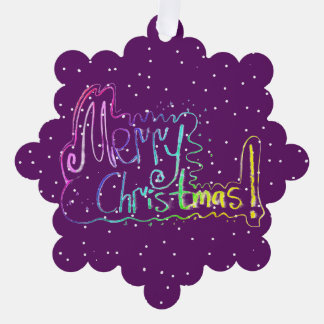 Merry Christmas hand lettering Paper Ornament Card