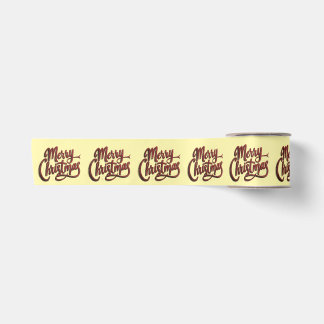 Merry Christmas Hand Lettering Satin Ribbon