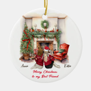 Merry Christmas Handmade Bestie Christmas ornament