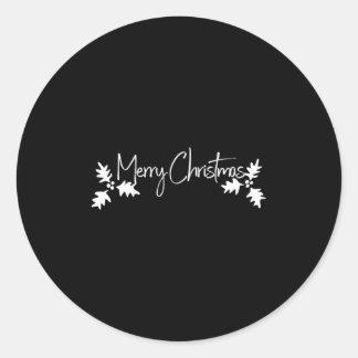 Merry Christmas Handwriting Script With Holly Classic Round Sticker