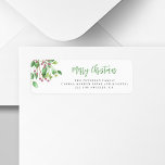 Merry Christmas handwritten script return address Return Address Label<br><div class="desc">Modern minimalist calligraphy Merry Christmas return address label with holly berry greenery leaves.</div>